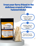 White Twisted Sticks Irresistible Chew Treat for Dogs That Promotes Dental Health 200/400 gm