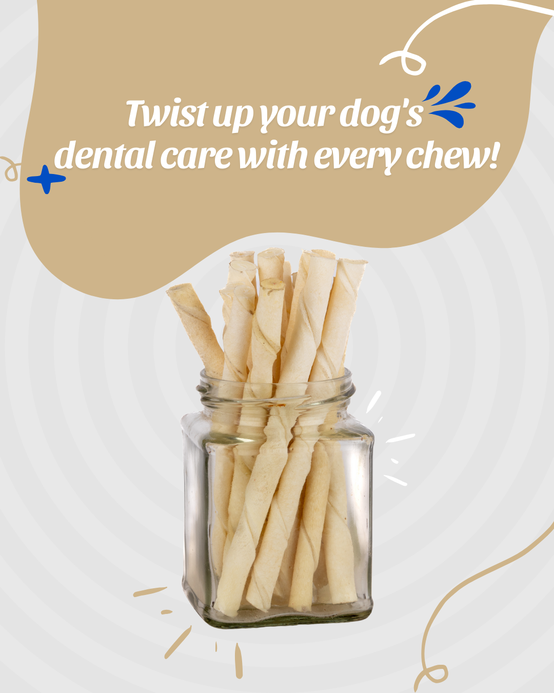 White Twisted Sticks Irresistible Chew Treat for Dogs That Promotes Dental Health 200/400 gm