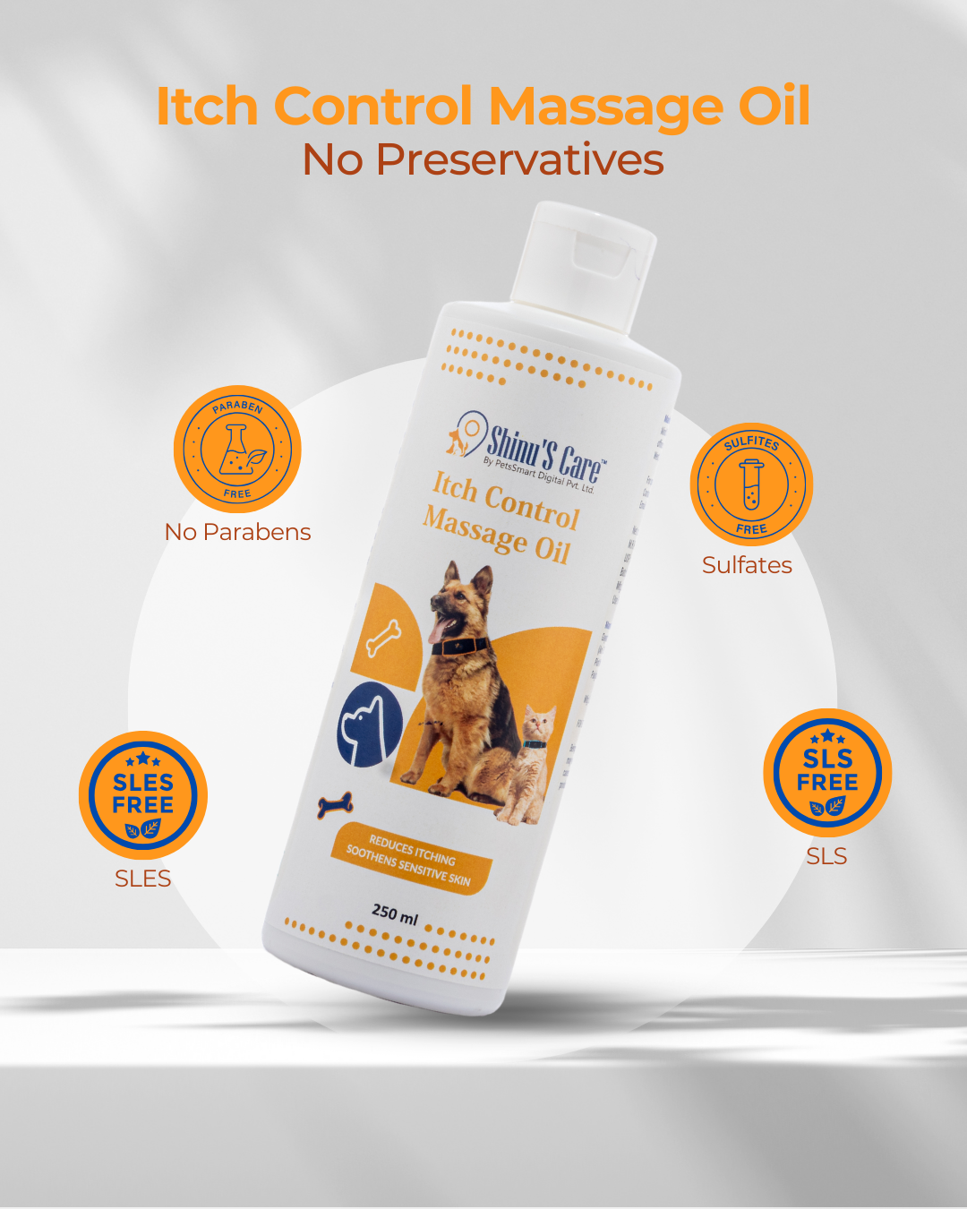 Itch Control Massage Oil for Dogs: Soothing Relief & Moisturizing Comfort for Skin 250/30ml