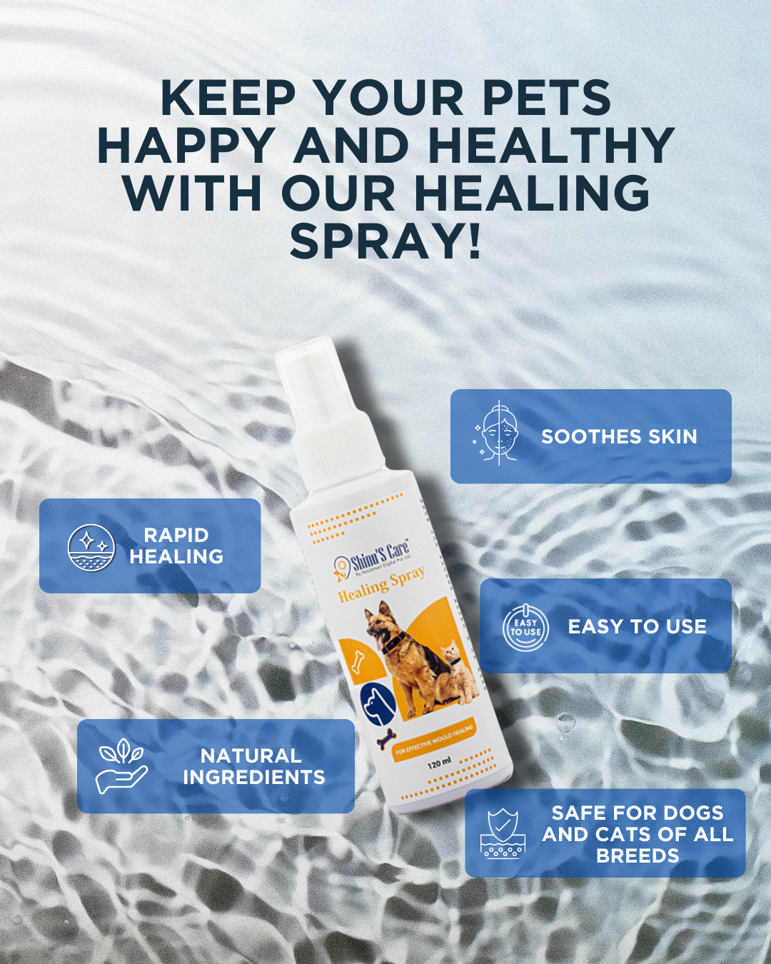 Revitalizing Healing Spray for Dogs: Soothing Relief for Cuts, Scrapes, & Skin Irritations 120/30 ml