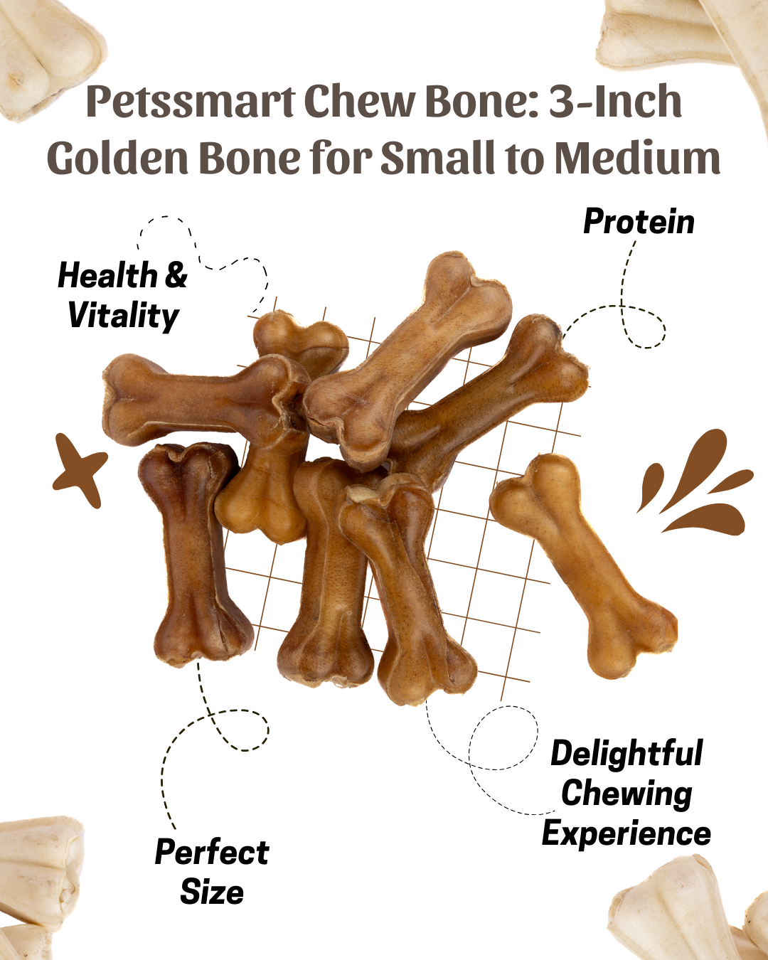 Petssmart 3-Inch Golden Bone for Dogs Delicious, Durable Chew Treat for Small to Medium Breeds 200/400/900 gm